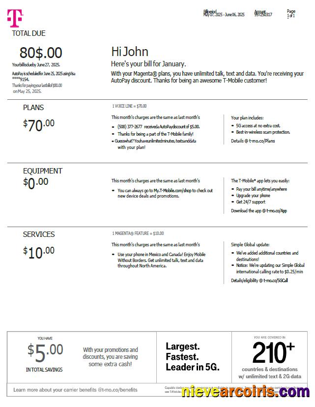 USA T-mobile utility bill, version 3